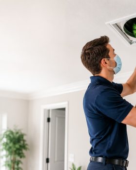 Cleaning air vent in a modern home